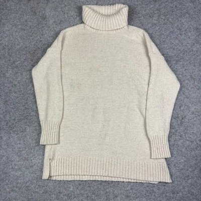 Suéter Eddie Bauer Lounge Tejido Gran Tamaño Cuello Alto Mujer XL Beige Pullover Foto 1 de 4