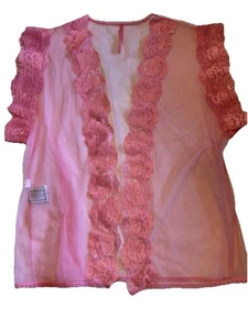 Intimate Moments Sheer Pink Robe 3XL “See Through” Short Lingerie RN15974 - Picture 1 of 15