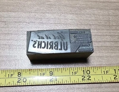 Vintage Letterpress Printing Block Get it at Ulbrich's Hamburg Advertising - Image 1 of 4