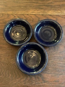 Fiestaware Fiesta Cobalt Blue Salsa Fruit Bowls~ 5.25”Wx 1.25”H~ Set Of 3 - Picture 1 of 13