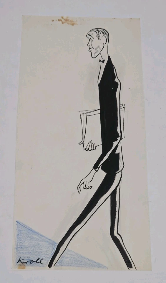 Listado artista caricaturista Julius Kroll dibujo firmado Jimmy Stuart Mr. Smith Go Foto 1 de 4