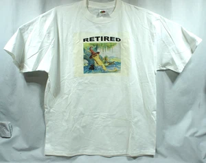 Vintage Fruit of the Loom USA Made Tag 'Retired' Graphic Shirt, Men's XL - Picture 1 of 7