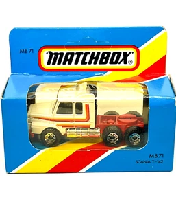 Matchbox International 71 Scania T-142 en tampo blanco, rojo y naranja, ¡como nuevo! - Imagen 1 de 3