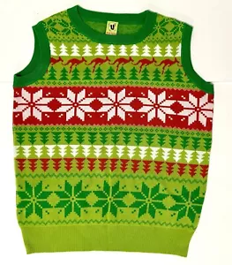 V Energy Drink Mens One size Christmas Get Vestive Ugly Knit Vest Jumper RARE - Picture 1 of 11
