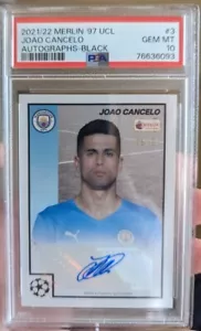 Joao Cancelo Auto PSA 10 Nero/99 2021-22 Topps Merlin Heritage Pop 2 Ucl Gemma - Foto 1 di 4