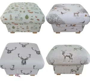 Aufbewahrung Fußhocker Puffs Fußstände Waldtiere Stoff Hirsche Hirsche Kinderzimmer - Bild 1 von 47