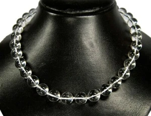 Außergewöhnliche Edelsteinkette aus Bergkristall in Kugelform Ø-12 mm - Picture 1 of 2