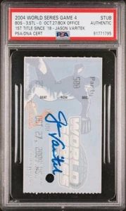Signed Jason Varitek 2004 World Series Game 4 Box Office PSA Ticket Stub Clinch - Picture 1 of 3