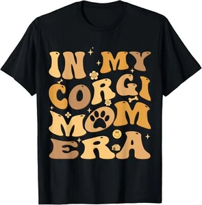 In My Corgi Mom Era Groovy Pembroke Welsh Corgi Dog Owner T-Shirt Hoodie - Picture 1 of 12