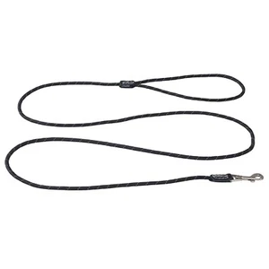 Rogz Classic Rope Genuine Leather Cuffs Dog Lead Black Small - Picture 1 of 2