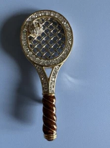 Swarovski Tennis Pin, Perfect Condition, Never Worn, Retired, Swan Logo - Picture 1 of 8