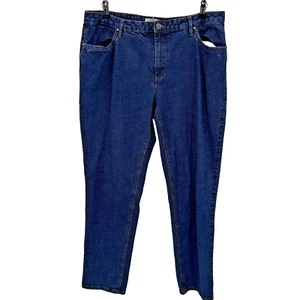 Talbots Women's Jeans Size 16W Dark Blue Straight Leg Mid Rise Mature Mom Jeans - Picture 1 of 12