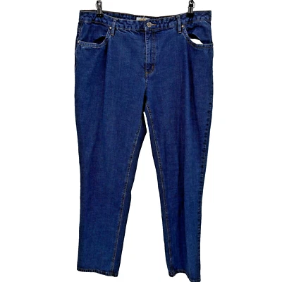 Talbots Women's Jeans Size 16W Dark Blue Straight Leg Mid Rise Mature Mom Jeans - Image 1 of 4