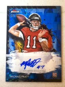2024 Topps Finest Rc Michael Pratt Auto Blue Geometric Refractor 45/99 RFA-MP - Picture 1 of 2