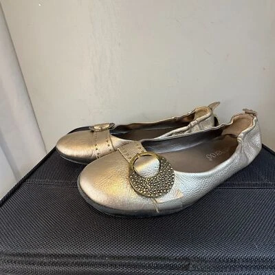 Bernardo Gold Metallic Leather Studded Ballet Flats 8.5M – Chic & Unique - Image 1 of 4