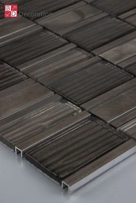 Pâte de Verre Aluminium Carrelage Mosaïque Braun 1m ² 8mm - Photo 1/4