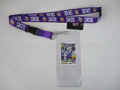 MINNESOTA VIKINGS SKOL LANYARD  WITH TICKET HOLDER PLUS COLLECTIBLE PLAYER CARD Cover