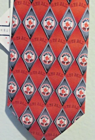 NWT Eagle Neckwear Boston Red Sox MLB Baseball 100% Silk 58” Red Necktie Cover