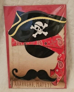 3D Pirate "AAARRGHH, MATEY!" Birthday Greeting Card - Picture 1 of 7
