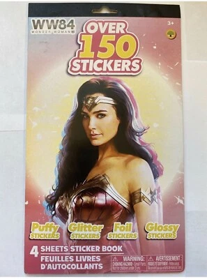 Livro Adesivo Mulher Maravilha 150+ Adesivos Festa Favores Gráfico de Recompensa WW84 - Imagem 1 de 4