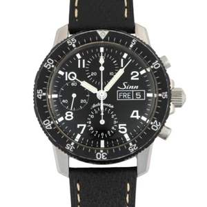 Sinn 103.B.AUTO Leather Wristwatch Stainless Steel Black Men's Watch Used Japan - Picture 1 of 7