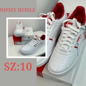 WB Puma California TMC Nipsey Hussle White Red Sneakers Casual Shoes Size 10 - Picture 1 of 8