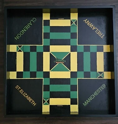 Handmade Jamaican Ludo Board Game  Made To Order 24x24inch. 3 DAYS FOR DISPATCH - Image 1 of 4
