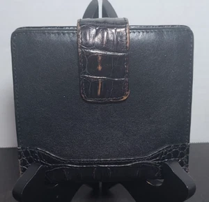 PORTAFOGLIO BRAHMIN VINTAGE PICCOLO NERO CON BORSA CAMBIO BACIO - Foto 1 di 17