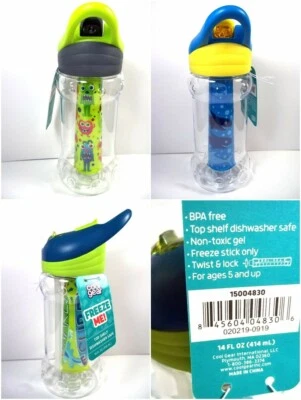Plastic Water Bottle Cool Gear 14 oz. freeze stick flip up spout Pick from menu - Image 1 of 4