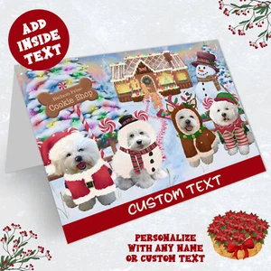 Bichon Frise Dog Greeting Cards and Note Cards with Envelopes Christmas NWT - Picture 1 of 9