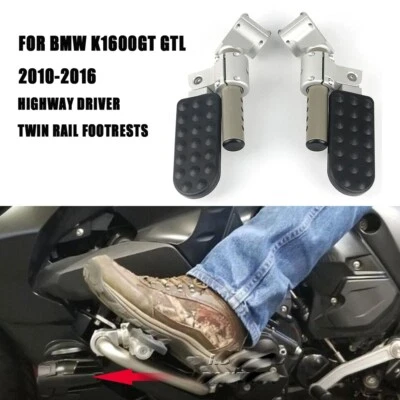 Para BMW K1600GT K1600GTL 2010-2016 Clavijas de carretera Pie de conductor Reposapiés de riel doble Foto 1 de 4