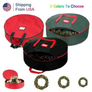 30in Christmas Wreath Storage Bag 600D Oxford Fabric with Handle Zipper - Imagen 1 de 11