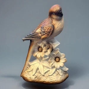 Vintage Ceramic/Porcelain Bird Figurine with Flowers 6" high - Picture 1 of 7
