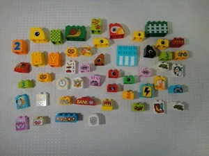 Lego Duplo Decorated Printed Bricks Large Lot of 50 - Picture 1 of 7