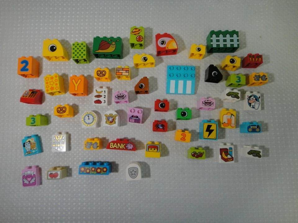Lego Duplo Decorated Printed Bricks Large Lot of 50 - Image 1 of 4