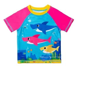 BABY SHARK Swimsuit Toddler Girls Rash Guard Shirt Tankini Swim Set Size 3T - Picture 1 of 2