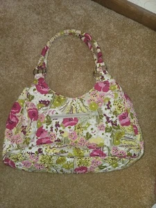 Vera Bradley Schultertasche Petal Pink Medium Blumen Reißverschluss gesteppt - Bild 1 von 3