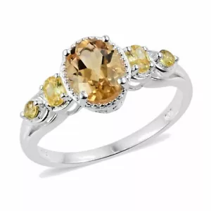 Natural Citrine Ring in Sterling Silver (Size 9.0) 2.47 ctw - Picture 1 of 5