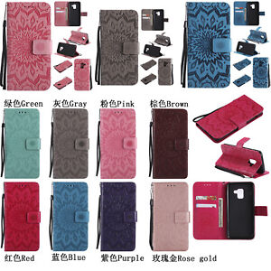 For Samsung S23 A12 A13 A32 A14 5G 3D Embossing Sun flower PU Leather Case Cover