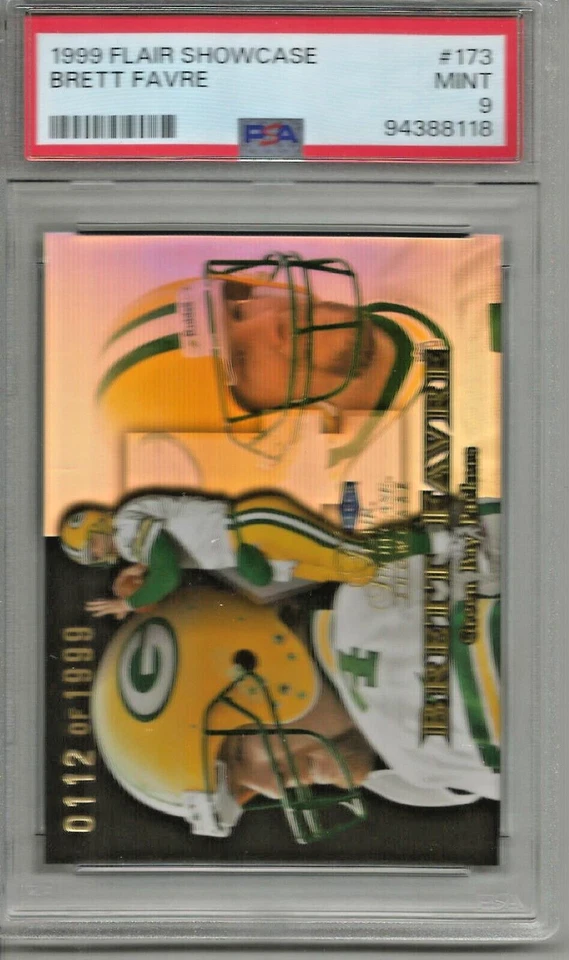 Brett Favre 1999 Flair Showcase Row 3 #0112/1999 PSA 9 - Image 1 of 1