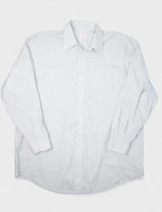 Brooks Brothers Shirt Mens 18.5 Madison Button Down Long Sleeve White Stretch - Picture 1 of 7