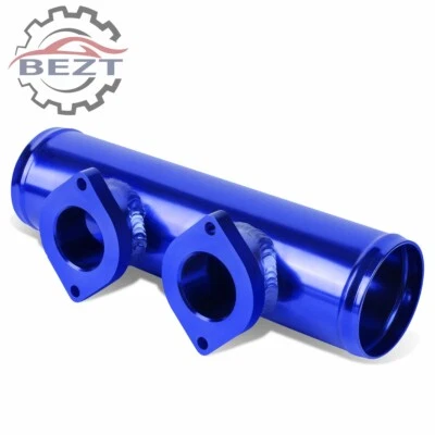 BLUE DUAL TYPE S/RS 2.5" ALUMINUM TURBO BLOW OFF VALVE FLANGE PIPPING ADAPTOR - Image 1 of 3