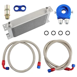 19 Rows AN-10 Oil Cooler Kit radiatore dell'olio adattatore filtro tubo Kit - Picture 1 of 13