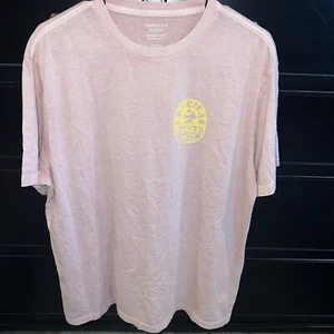 American Eagle Super Soft Standard Fit Rose Pink Logo T-shirt - Picture 1 of 5