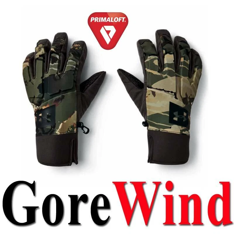 UNDER ARMOUR UA MID SEASON HUNT GLOVES GORE WIND PRIMALOFT FOREST CAMO 2.0 M L - Image 1 of 4