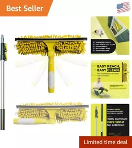 Effortless Window Cleaning Kit with 5-12 ft Telescoping Pole & Chenille Scrubber - Picture 1 of 10