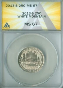 2013-S National Park 25c White Mountain ANACS MS-67 (2127593) - Picture 1 of 4