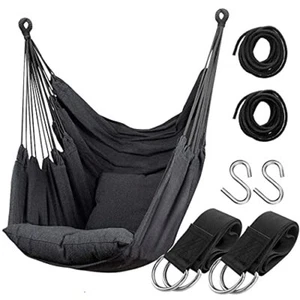 Hammock Chair Hanging Rope Swing Seat for Indoor Outdoor, 300Lbs Capacity - Picture 1 of 6