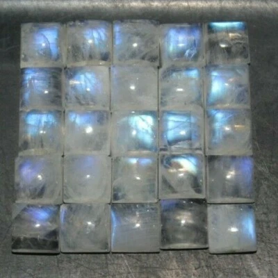 Natural Rainbow Moonstone 6mm Square Cabochon Loose Gemstone - Image 1 of 2