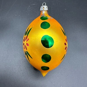 DE COLECCIÓN PULIDO GOTA NAVIDAD 3.5" ADORNO AMARILLO FLORAL - Imagen 1 de 9